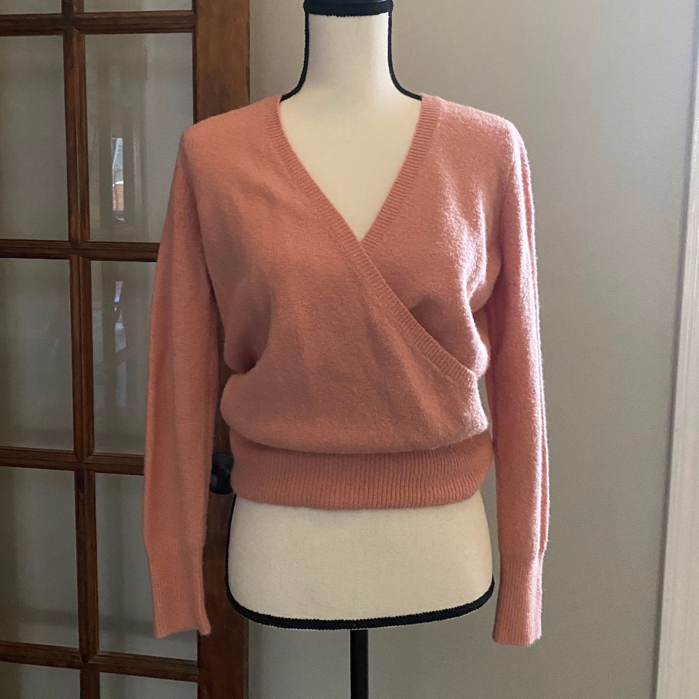 Madewell Faux Wrap Pullover Sweater